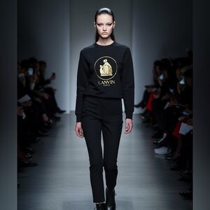 🎀NWT AUTHENTIC LANVIN mother and child logo small black and gold